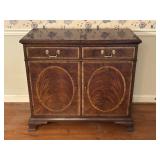Henredon Banded Flip Top Server w/Silver Cloth