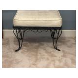 Rod Iron Base Foot Stool with Cushion