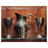 Silver plate Pitcher Wedding Gobblets & Mug
