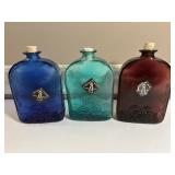 Set of 3 Vidrios De Levante Glass Bottles