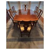 Henredon Aston Court Dining Table,Chairs &3 Leaves