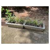Concrete Rectangle Flower Pot Pair