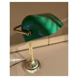 Green Glass Shade Bankers Desk Lamp