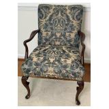 Vintage Mahogany Upholstered Armchair