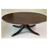 Henkle Harris Banded Oval Mahogany Coffee Table