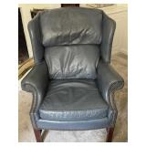 Vintage Classic Leather Wingback Chair, Genuine