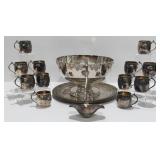 Crescent Silver Co Punchbowl, Reed & Barton Tray