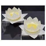 Westmoreland Satin Glass Lotus Mayoonnaise Bowls