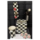 Mackenzie-Childs Petit Four Rose Knobs, Bath Set