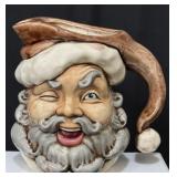 Vintage Ceramic Winking Santa Clause Pitcher