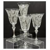 Tiffin Franciscan Glass Cherokee Rose Goblets