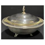 Vintage Rogers? Silverplate Serving Dish w/ Pyrex