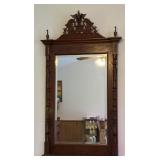 Early French Carved Mahogany Over Mantel Mirror