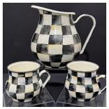Mackenzie-Childs Courtly Check Water Pitcher, Mugs