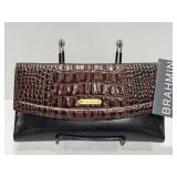 Brahmin Checkbook Wallet Black Tuscan, NWT