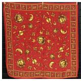 Vintage Gianni Versace Zodiac Silk Printed Scarf