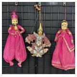 Handmade Indian Rajasthani String Puppets,Burmese