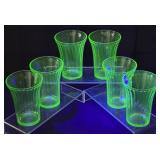 Set of 6 Vintage Uranium Juice Glasses