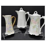 Vintage Porcelain Painted Pitcher, Coffee Pots