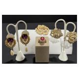 Elizabeth Taylor Avon Crystal Paved Rose Set