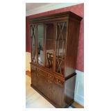 Henkle Harris Banded 2 PC Mahogany China Cabinet