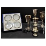 Gorham Silver Plate Goblets, Leonard Crystal