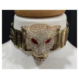 Verace X HM Goldtone Jewelled Panther Chain Choker
