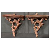 Resin Hollywood Regency Wall Plate Shelves