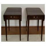 Henkle Harris Mahogany Drop Leaf Side Tables
