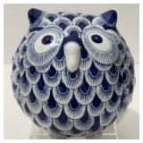 Ceramic Chinoiserie Owl Figurine