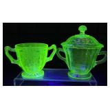Vintage Uranium Creamer & Sugar