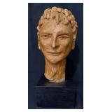 Ceramic Male Bust Sculpture, Studio Pottery Art