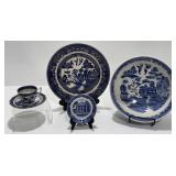 Buffalo Pottery Blue Willow Plate, Booths Real