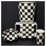 Mackenzie-Childs Courtly Check Trash Can, Bathroom