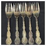 5 Gorham Sterling Strasbourg Salad Forks