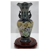 Vintage Chinese Ceramic Cloisonne Style Vase