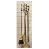 Vintage Brass Fireplace Tool Set, Read