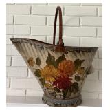 Vintage Metal Tole Fireplace Coal & Ash Bucket