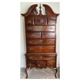American Drew Cherry Queen Anne Highboy Dresser