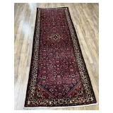 Hand-Knotted Wool & Cotton Hamadan Runner 10