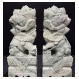 Antique Chinese Carved Jade Foo Dog Sculptures