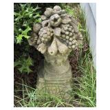 Vintage Concrete Basket of Fruit Urn
