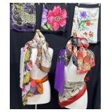 Collecition of Vintage Womens Silk Scarves & More
