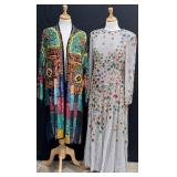 1960s Heavy Beaded Silk Duster Jacket, Dress
