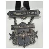 1893 Worldï¿½s Fair NY Press Badge Chaplain Maul