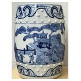 Chinese Canton Porcelain Blue & White Garden Stool