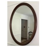 Henkle Harris Oval Banded Mahogany Wall Mirror