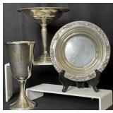 Sterling Silver Chalice, Bowl, Candy Compote