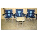 (3) Bag Chairs & Side Table