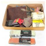 Box of Misc Sanding Material & Rouge